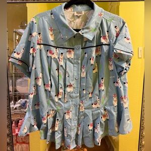 🎀 Unique Vintage Llama Print Shirt